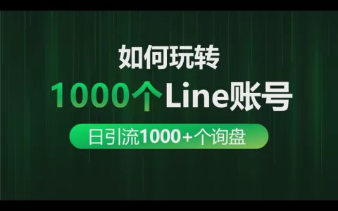 如何玩转1000个Line账号做到每日引流1000+个出海业务询盘