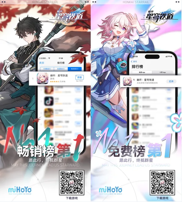 42个国家畅销前十，《崩坏：星穹铁道》下载量破2000万