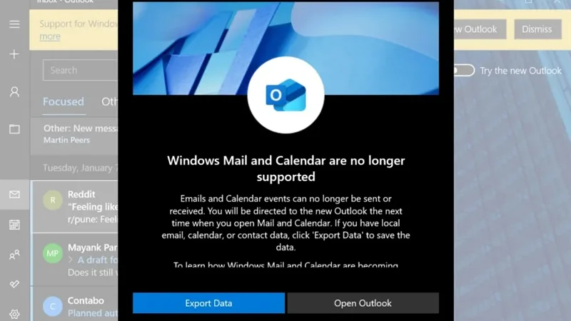 微软宣布停更Outlook Lite：明年10月起仅保留完整版应用