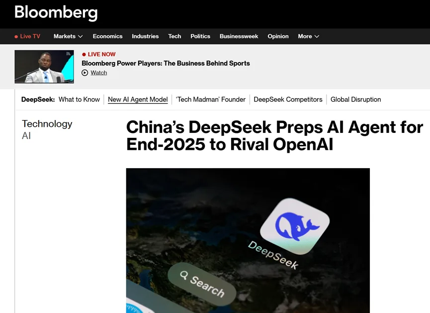 DeepSeek正开发高级AI Agent模型，硬刚OpenAI