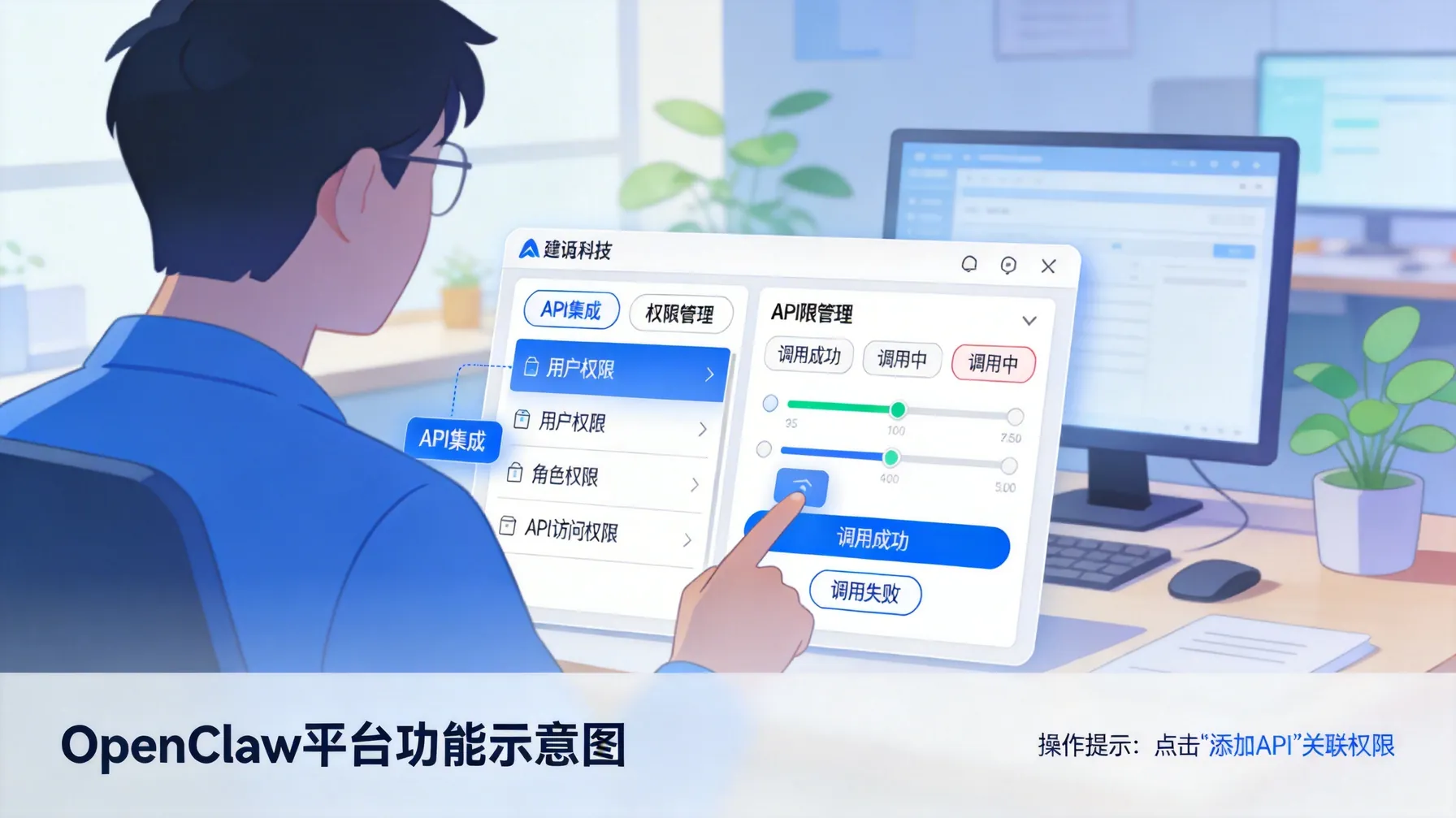OpenClaw平台API集成与权限管理界面示意