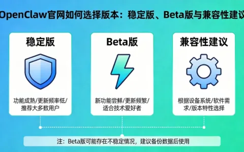OpenClaw官网如何选择版本：稳定版、Beta版与兼容性建议